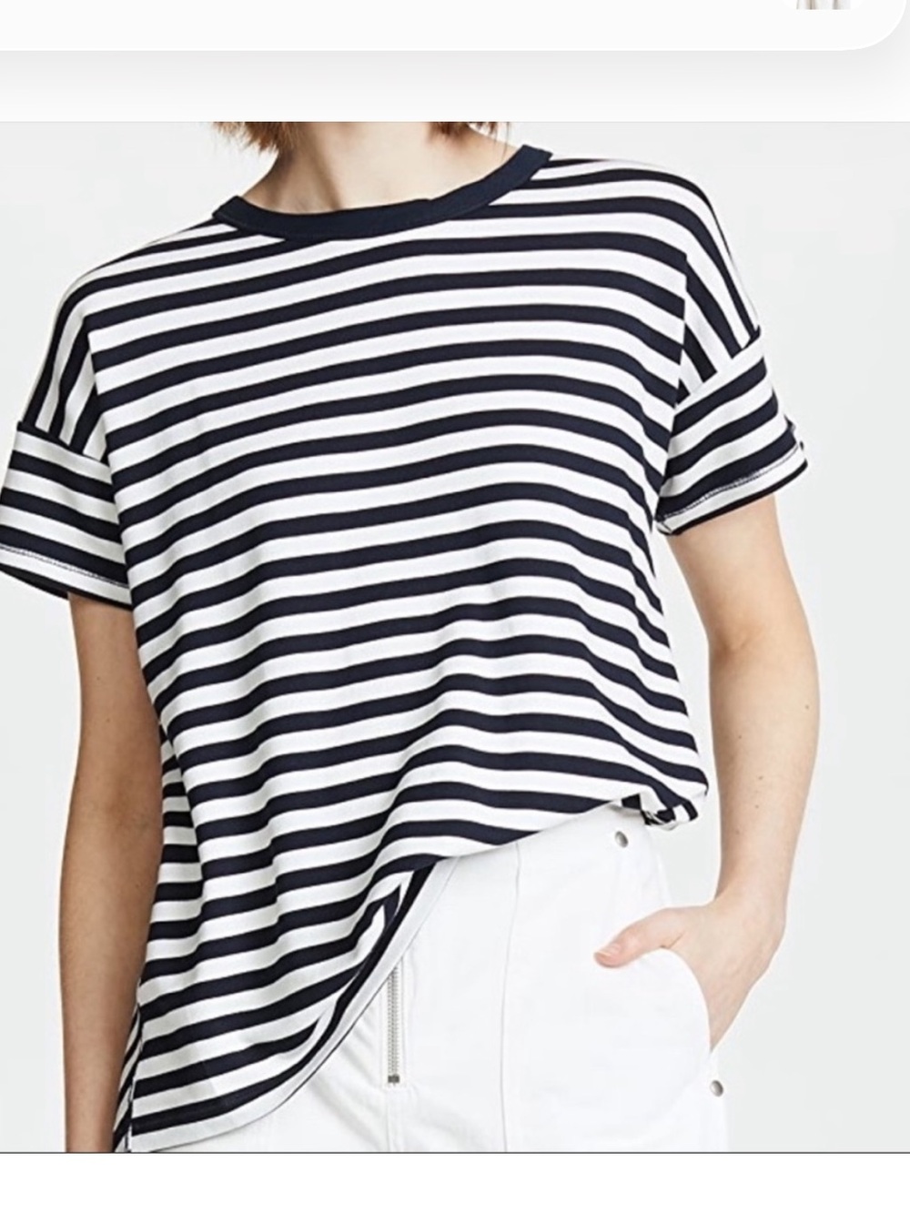 Rag & Bone striped split back black white stripe coastal preppy